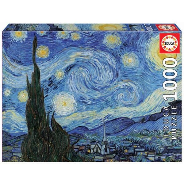 Pussel med 1000 bitar: Stjärnornas natt, Vincent Van Gogh