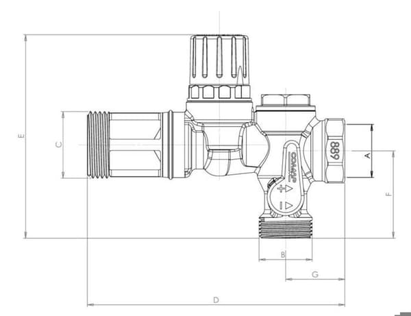 Säkerhetsgrupp 889 rak mässing 3/4'' - COMAP - 889006-01
