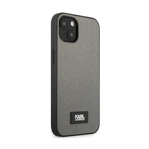 Karl Lagerfeld Saffiano Plåt Silver Skal för iPhone 13 mini