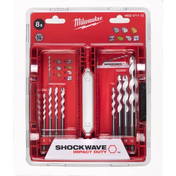 SET 8 DELAR MULTI-MATERIAL BORRBITS MILWAUKEE - 4932471112-Drill-Driver Tillbehör