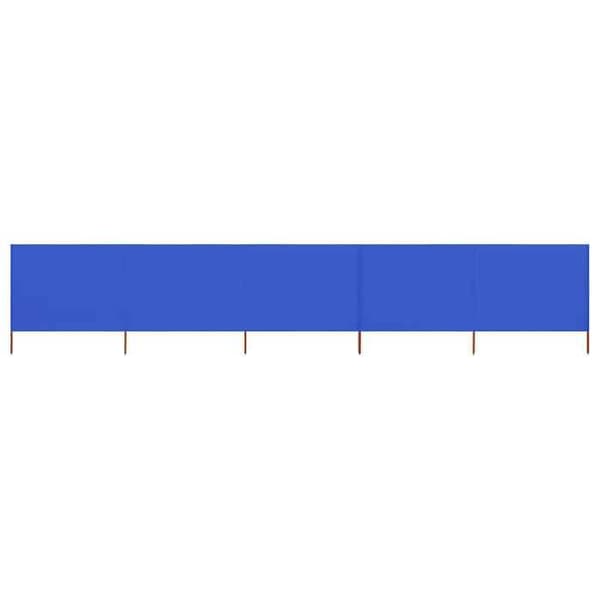 vidaXL 5 Panel Room Divider Tyg 600 x 120 cm Azurblå