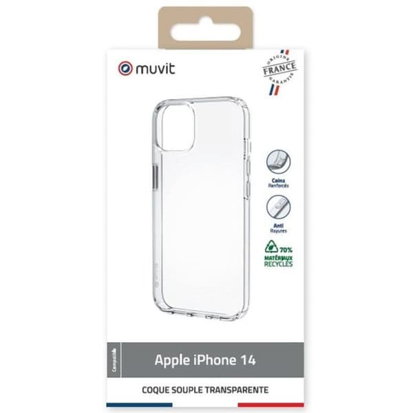 Transparent mjukt skal Muvit för Frankrike iPhone 14