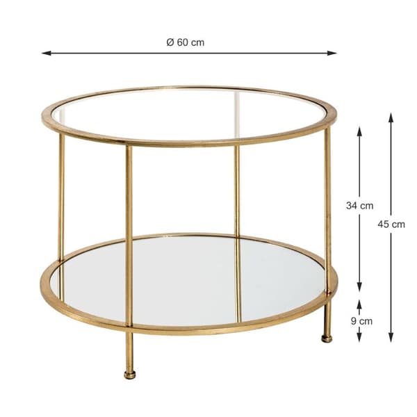 Sidobord | Ø60 cm x 45 cm | Färg guld