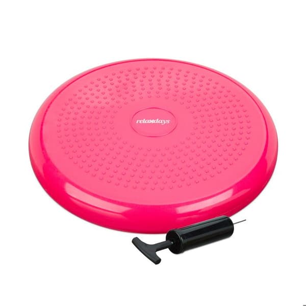 Relaxdays luftkudde med piggar 33 cm luftpump balans sport balansdisk, rosa
