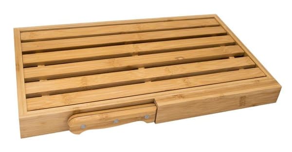 Skärbräda - NERTHUS - FIH 939 - Bambu - Inbyggd smulbricka - Kniv ingår