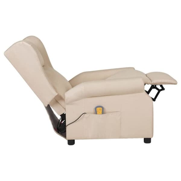 Massagefåtölj Cream Tyg