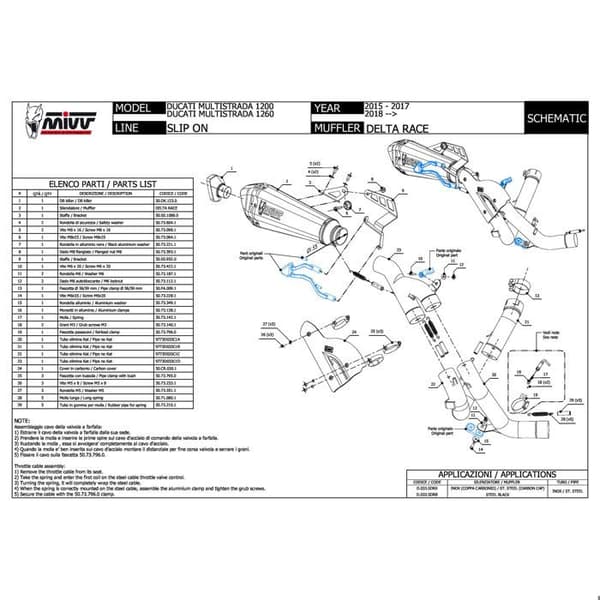 Avgassystem - MIVV - Delta Race - Inox - Ducati Multistrada 1200 2015-2017