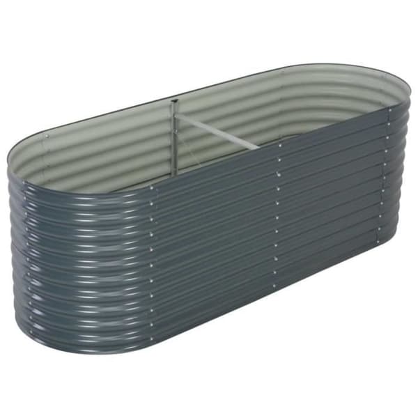 Jardinière - vidaXL - 240x80x81 cm - Galvaniserat stål - Grå - Rektangulär