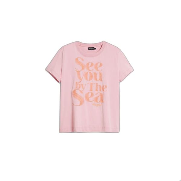 T-shirt dam Desigual Repris - hav