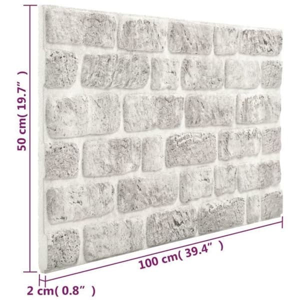 vidaXL 3D-väggpaneler Ljust grå tegeldesign 10 st EPS 332924
