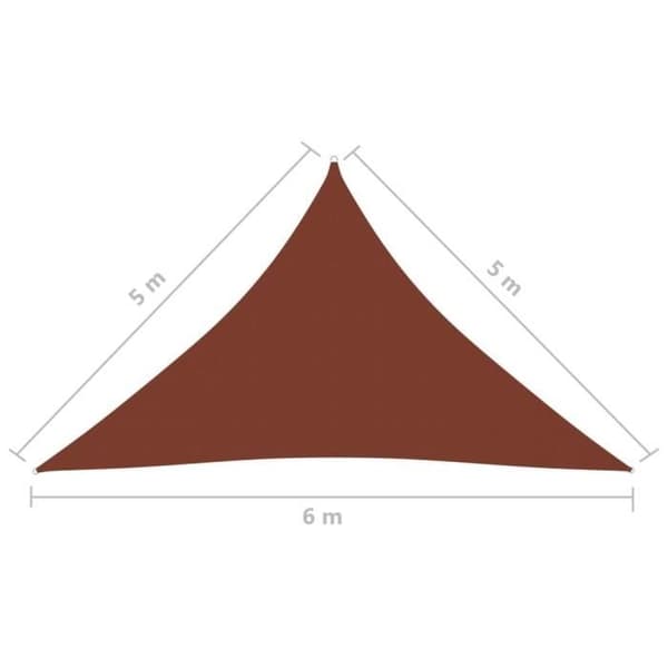 vidaXL Solskyddsduk Oxford Triangulär 5x5x6 m Terrakotta