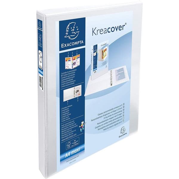 Klassificerare Kreacover 4 Ringar Rygg 16 Mm Vit - Exacompta