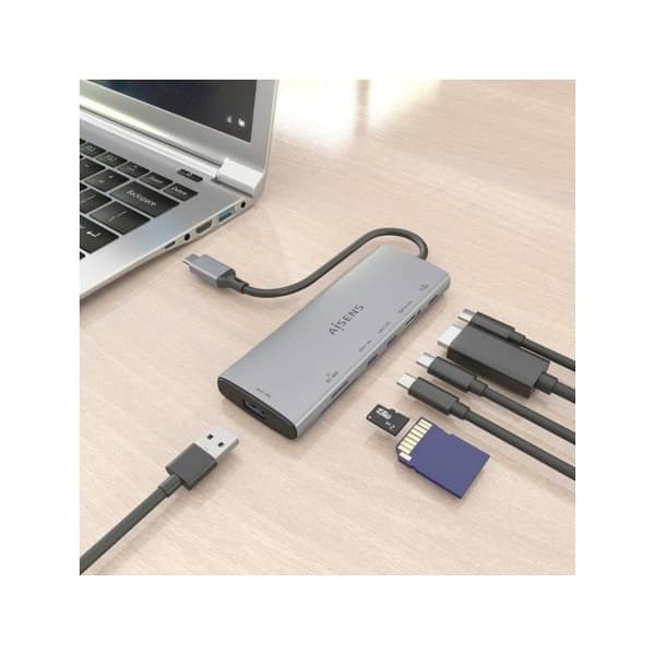 Dockning USB-C 7 i 1 - AISENS - ASUC-7P031-GR - 1xHDMI - 1xUSB-A - 2xUSB-C