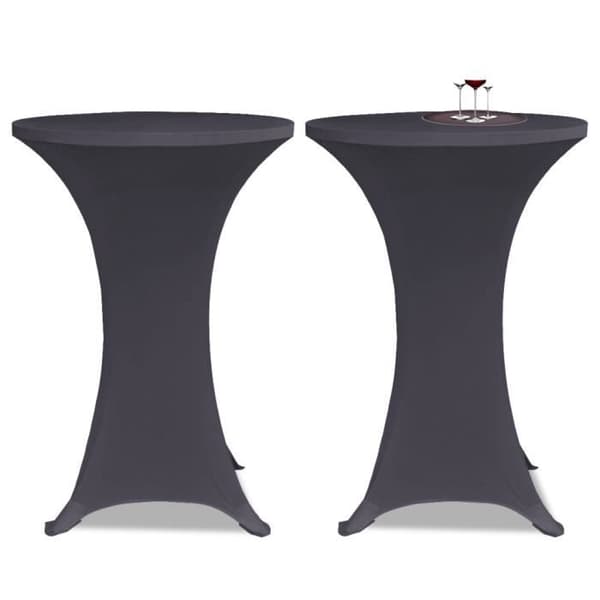 vidaXL Stretch Bordsöverdrag 60 cm 2 st Antracit