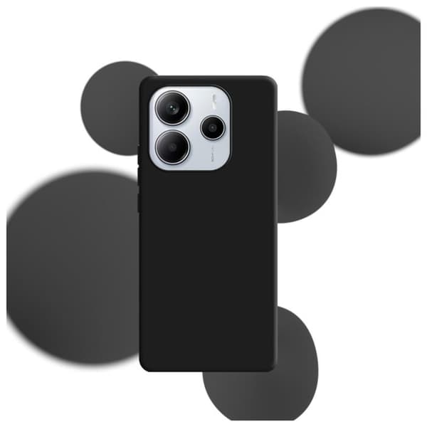 Svart silikonfodral för Xiaomi Redmi Note 14 3MK