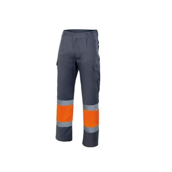 Arbetsbyxor med hög synlighet Velilla - grå/fluo orange