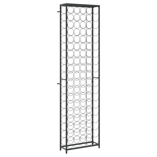 Vinflaskställ - Svart - 95 flaskor - Smitt järn - 54x18x200cm