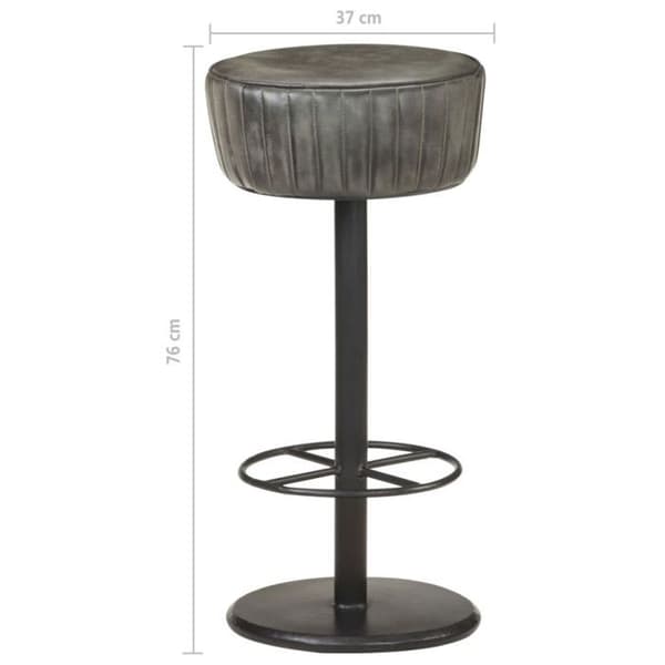 Barstol - vidaXL - Grå - Äkta läder - 37 x 76 cm - Modern design