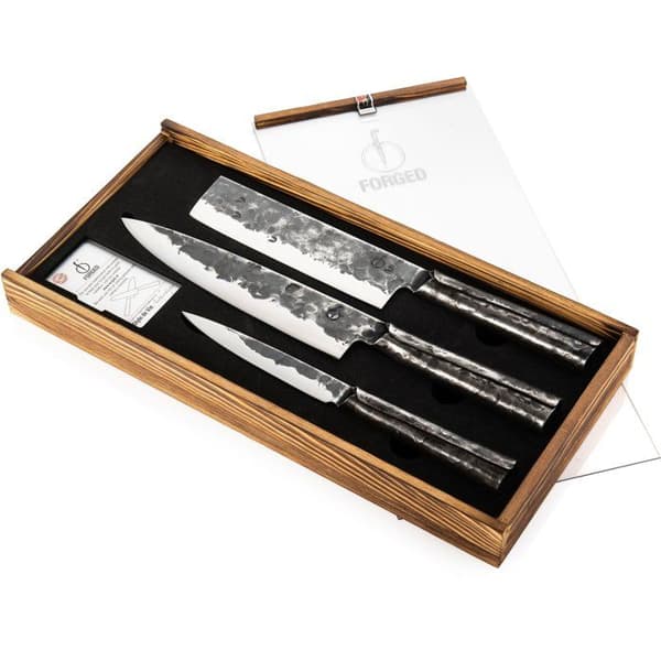 Set knivar - SMIDDA - RÅ - Japanskt stål 440c - 3 delar