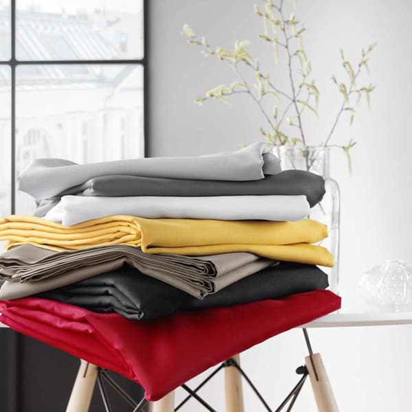 Rund duk 180 cm i enfärgad polyester salvia - Douceur d'Intérieur, med fåll