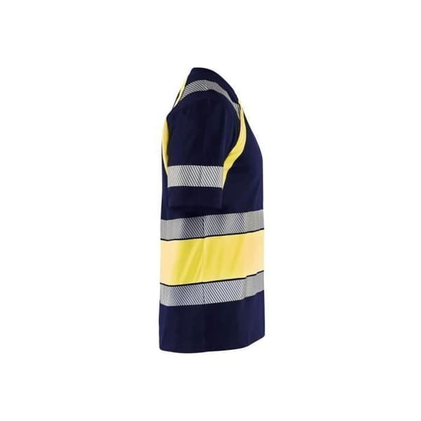 Högsynlig arbets T-shirt Blaklader 100% bomull - Marin / Gul