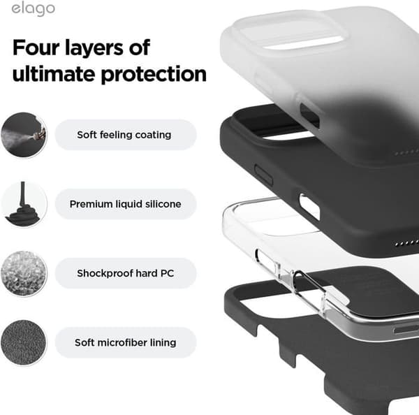 Elago Premium Silikonfodral till iPhone 16 Pro Max, Svart