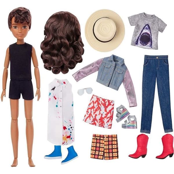 MATTEL Customizable Doll - Creatable World - Brunt vågigt hår - Accessoarer
