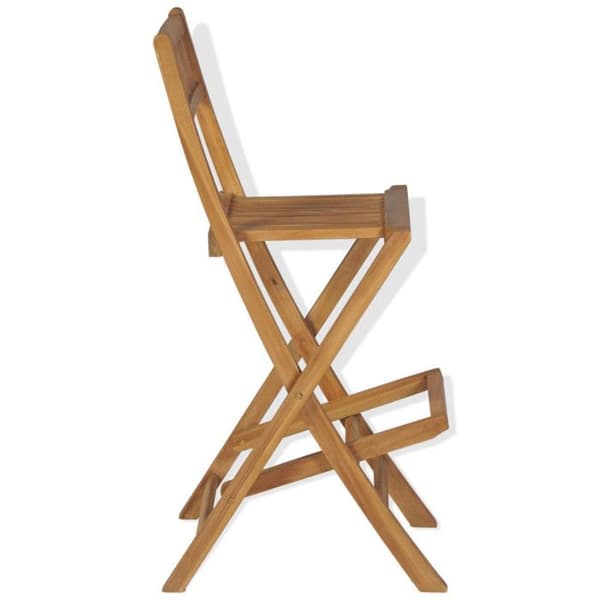 vidaXL hopfällbara barstolar utomhus set med 2 massiv teak 43806