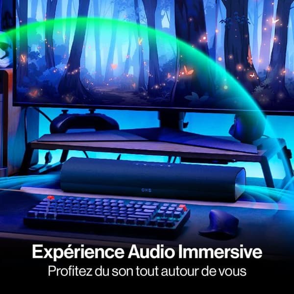 OXS Thunder Lite - Kompakt ljudbar med 2 högtalare, basrör, virtuell surround, Bluetooth, HDMI-ARC