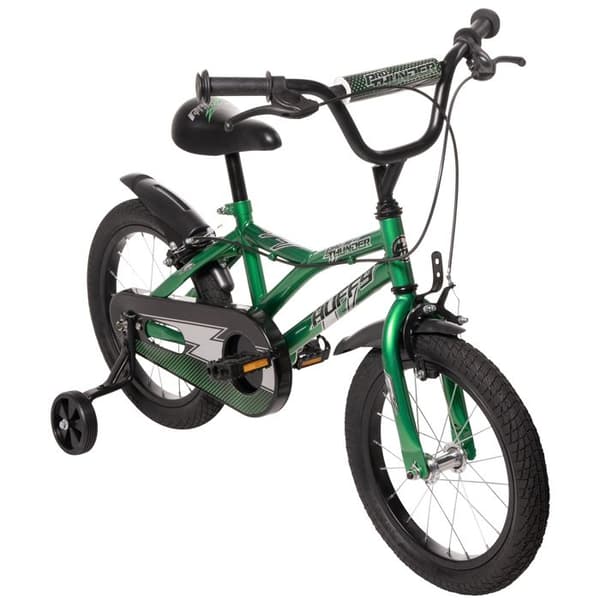 Barncykel - HUFFY - Pro Thunder - 16" (40 cm) - Grön - Stabilisatorer & bromsar