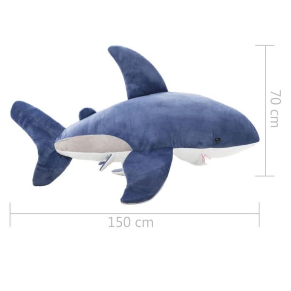Gosedjur - VIDAXL - Haj - 200 cm - Blå och vit - 100% polyester
