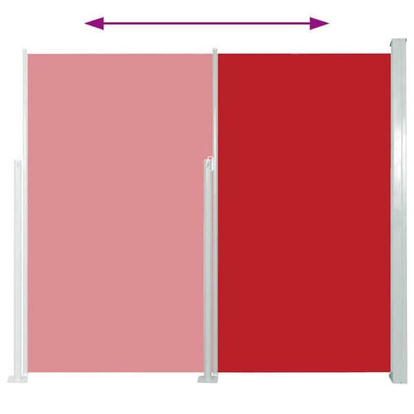 vidaXL Infällbar sidomarkis 120 x 300 cm Röd