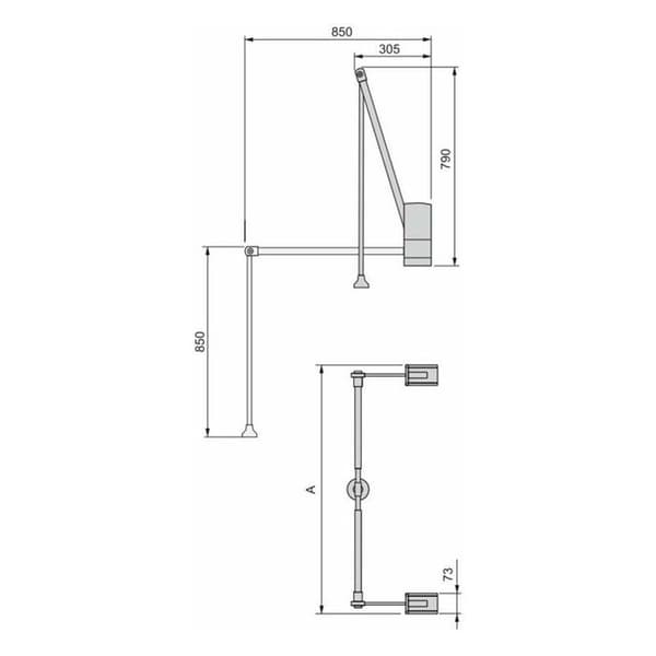 Folding wardrobe - EMUCA - 600-830 - Kromat - Stål och Plast - Enkel montering
