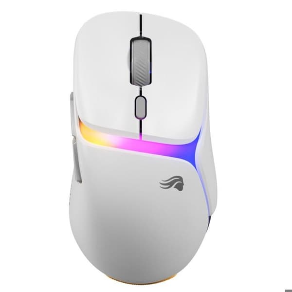 Glorious Model D-3 Wireless Vit — Spelmus 69 g, BAMF 3.0 30K DPI, 6 knappar, InfinitePlay-batteri