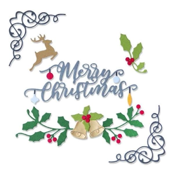 SIZZIX Kit med Thinlits-dies Festive Elements - 10 delar för scrapbooking och korttillverkning