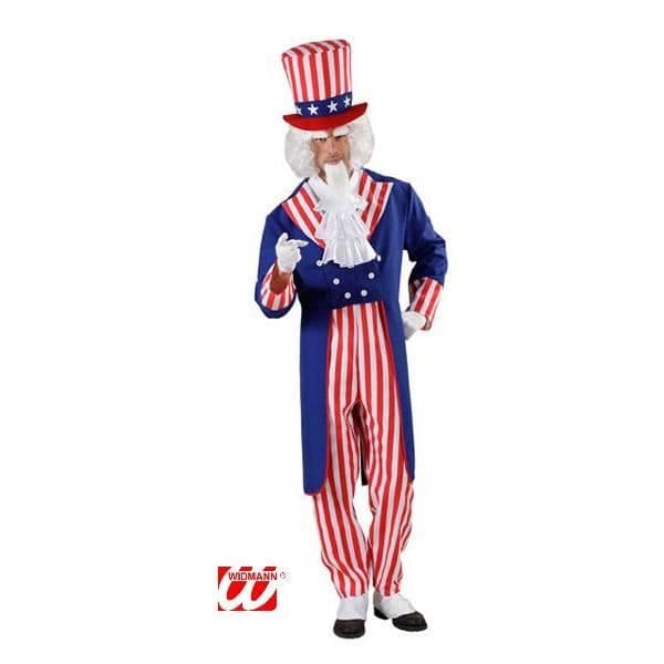 Uncle Sam kostym - WIDMANN - Storlek M - Röd, vit, blå - Herrdräkt