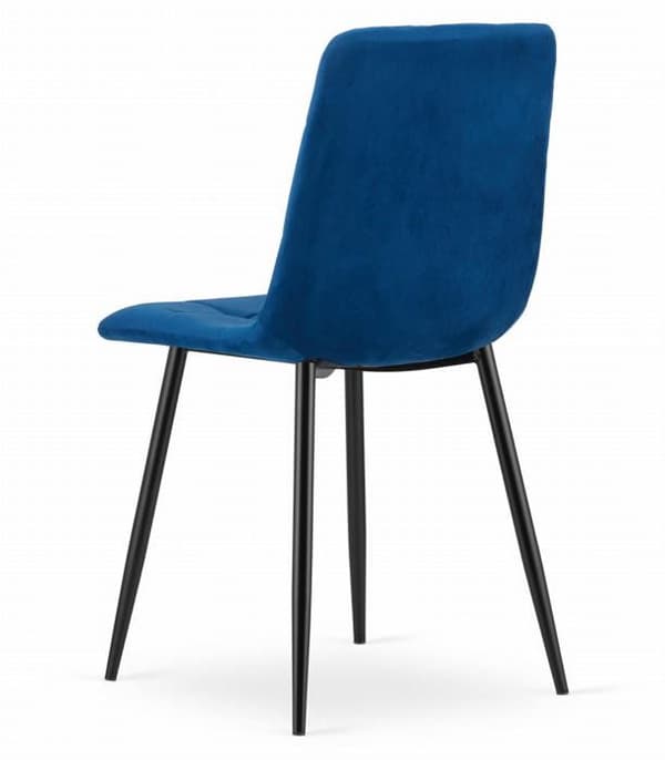 Stol - OSKAR - KARA - Mörkblå sammet - Set om 4 - Moderna design