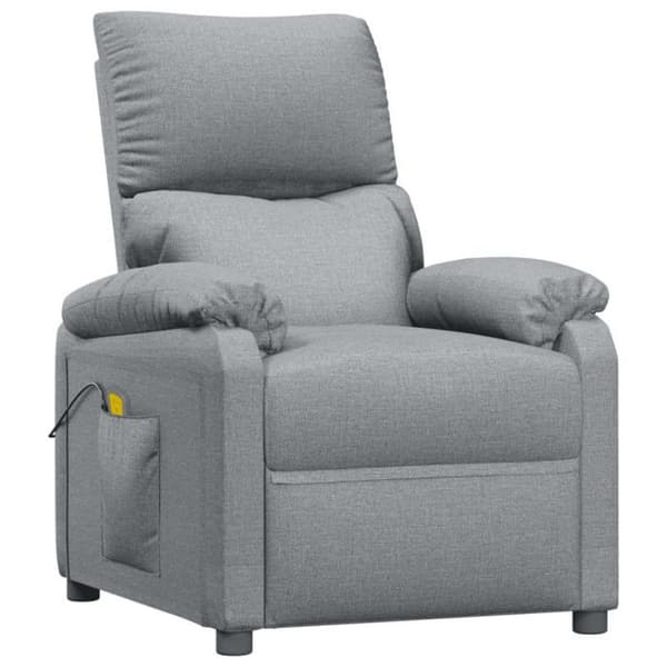 vidaXL Massagefåtölj Ljusgrå Tyg 348469