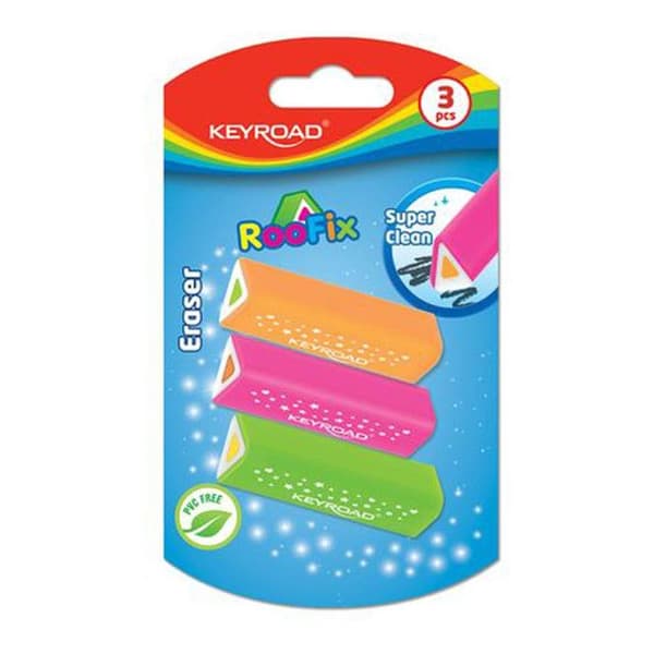 Keyroad Triangulär Termoplastisk Suddgummi för Blyertspennor Set om 3 KR971813