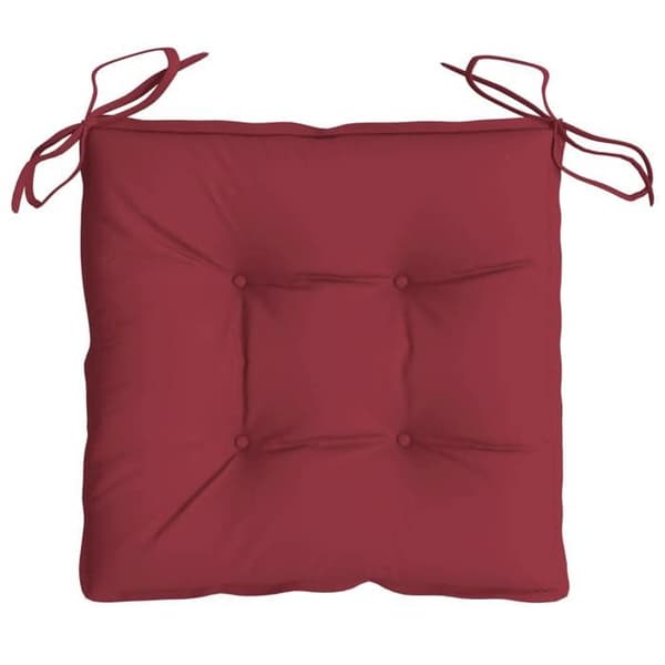 vidaXL Stolsdynor set om 4 vinröd 40x40x7 cm 361478