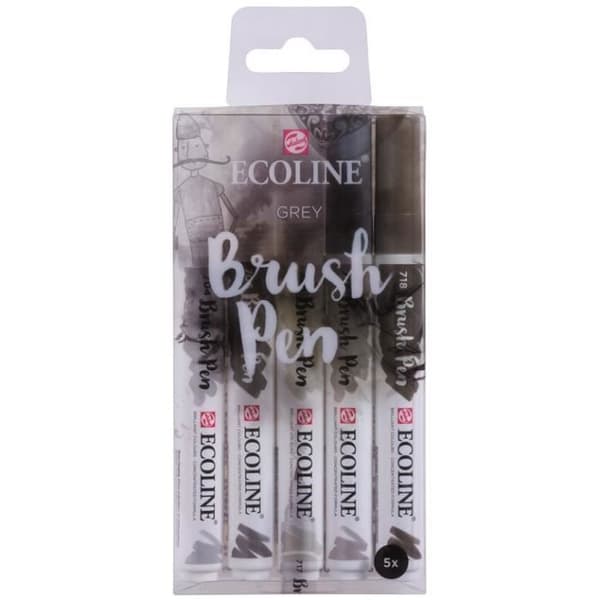 Stylos pinceaux - TALENS - Ecoline - Grå - 5 st - Unisex