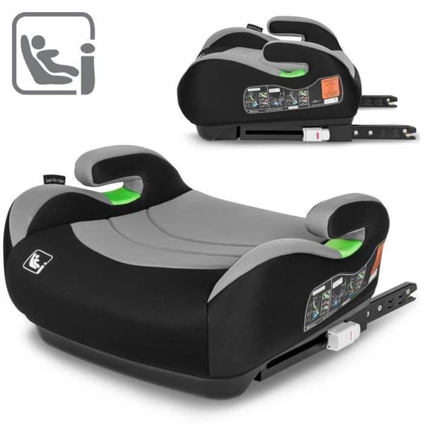 Bilbarnstol LIONELO Luuk Fix i-Size - ISOFIX - 125-150 cm - Grupp 3 - Grå