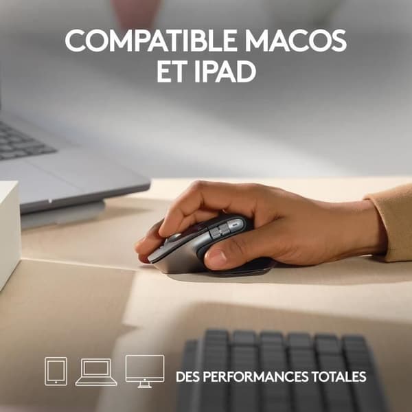 Skrivbordsmus - Trådlös - Logitech - MX Master 3S - Sideral Grå - För Mac