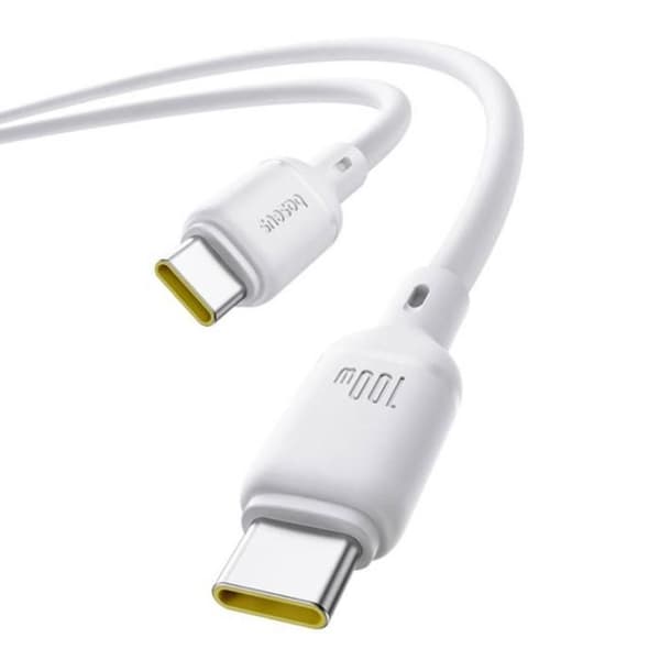 Câble USB-C Baseus Silky Series PD 100 W 1 m Vit