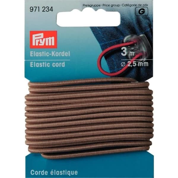 PRYM Elastisk sladd 2,5 mm Beige