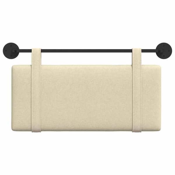 vidaXL Väggmonterad Sänggavel Creme Tyg 42031353