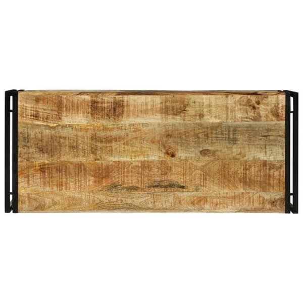 Sänkt Bord - Massivt Mangoträ - 120x50x38 cm - Rustik Finish - Rektangulär