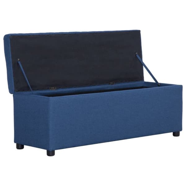 vidaXL Bänk med förvaringsfack 116 cm Blå polyester