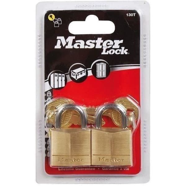 Set med 2 massiva mässingshänglås 30mm - MASTER LOCK