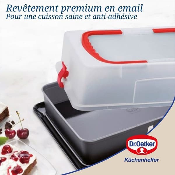 Rektangulär fällbara form med transportlock 42 x 29 x 7 cm Dr. Oetker Back-Idee Kreativ